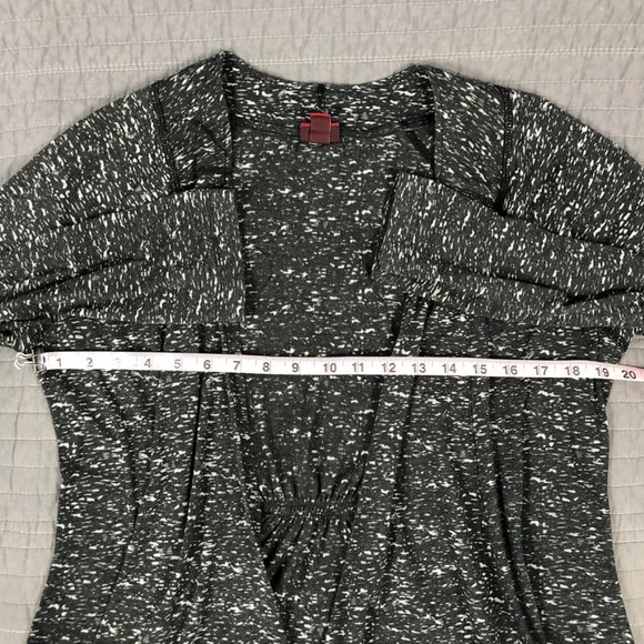 4/$15 Waterfall Cardigan Women Large Black Heather T Shirt Knit Waterfall Jacket - Picture 6 of 16